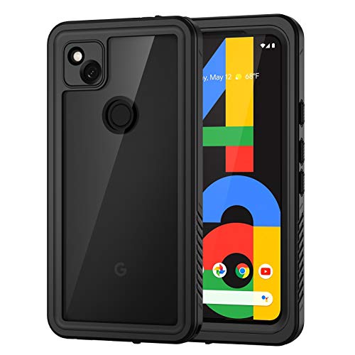 Focusor Cover Google Pixel 4a,Custodia Impermeabile Google Pixel 4a(4G)[IP68 Certificato Waterproof] Cover Slim Antiurto Antineve Antipolvere AntiGraffio Subacquea Protettiva per Google Pixel 4a(Nero)