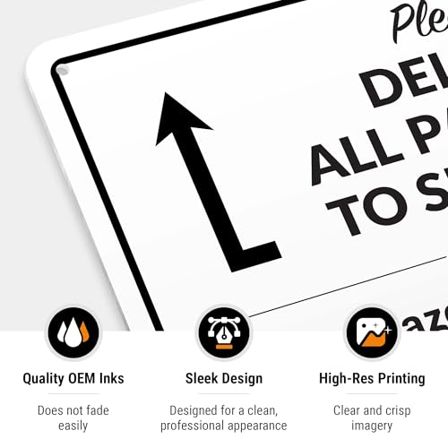 Image of Package Delivery Sign, Delivery Instructions All Package To Side Door Sign, 10x7 Inches, Rust Free .040 Aluminum, Fade Resistant, Made in USA