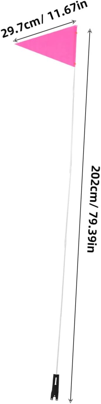1 Set Safety Warning Flag with Flag Pole for Trucks Trailer and Pedestrian Crossings for Children’s Bike Teams and Rosy