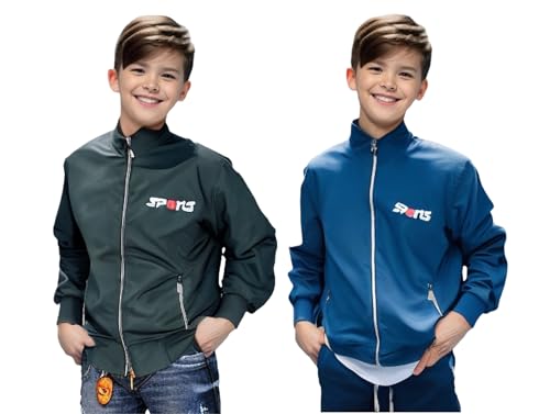 Image of HRKK Kids Windcheaters Solid Polyester Blend Jackets for Boys and Girls |