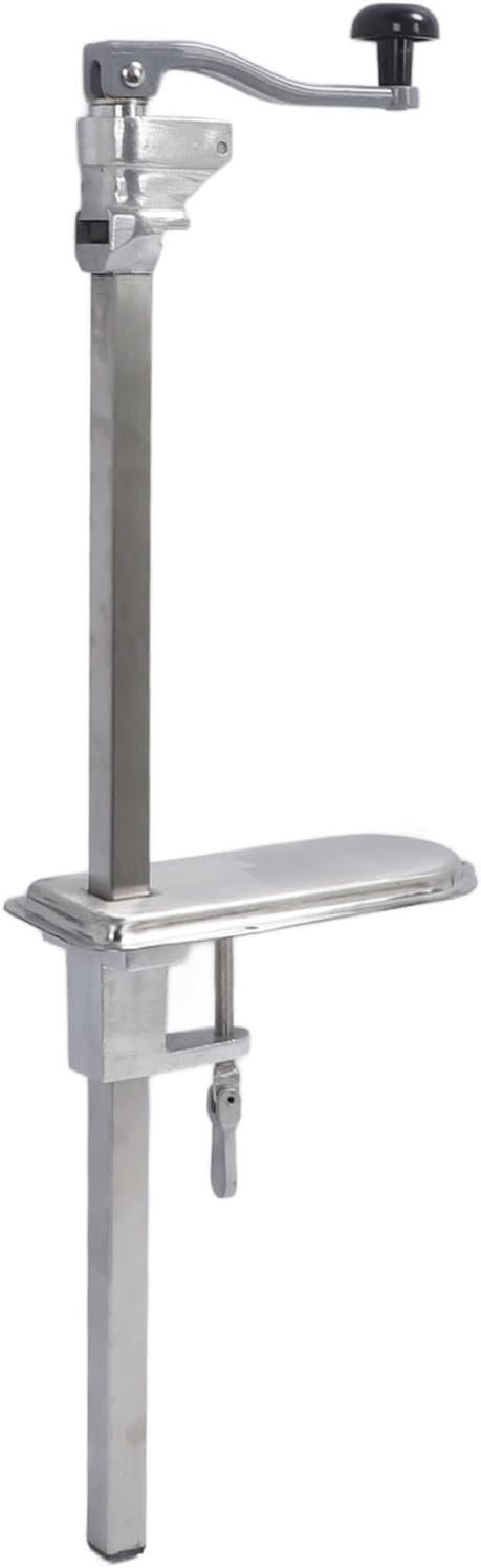 Heavy Duty Stainless Steel Table Can Opener - Manual Commercial Can Opener for Cans Up to 11 Inches Tall, Easy with Comfortable Handle