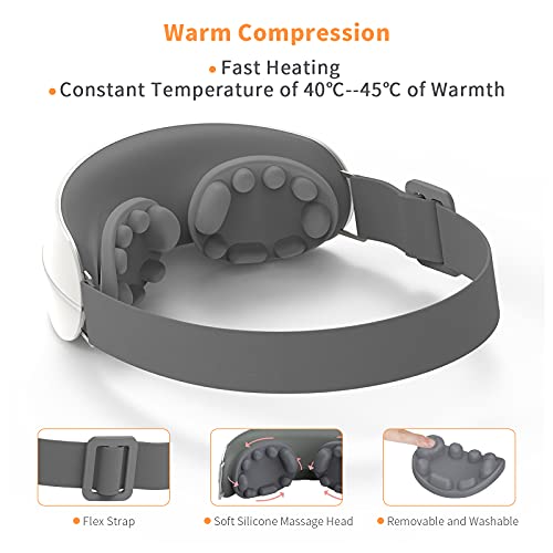 Yinbly Eye Massagers With Heat Compression,Heated Massager Rechargeable Kneading For Migraine, Electric Eye Mask Relieve Headaches Eye Strain Dry Eye,Improve Sleep,Ideal Gift For Women/Men #TOP1