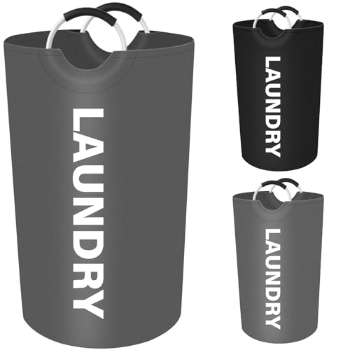 Cestos Ropa Sucia，Mezzar 90L Cesto Ropa Plegable, Oxford Duradera Cubo Ropa Cesto Colada de Lavandería con Mango Para Ropa, Mantas, Sábanas (Gris)