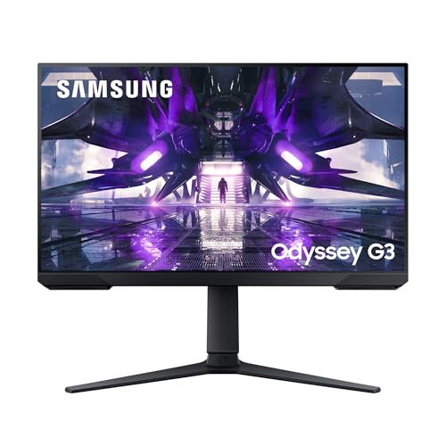 Samsung Odyssey Gaming Monitor G3A LS24AG304NR, 24 Zoll, VA-Panel, Full HD-Auflösung, AMD FreeSync Premium, Reaktionszeit 1 ms (MPRT), Bildwiederholrate 144 Hz, Schwarz