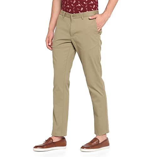 Image of Blackberrys Men Khaki Solid Trousers