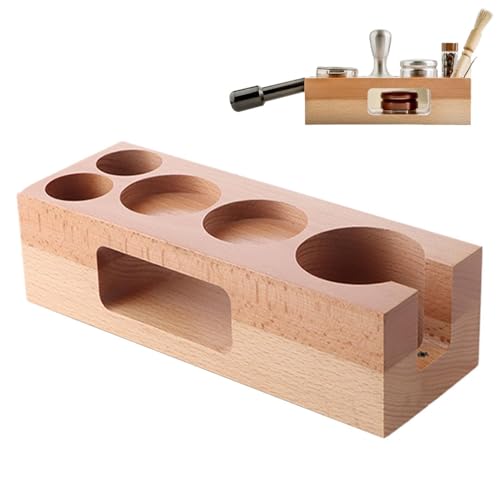 Station De Tassage Pour Espresso - Organisation Propre Pour | Support Bois Naturel 58 Mm | Accessoire Pour Machine Cafe, Comptoi