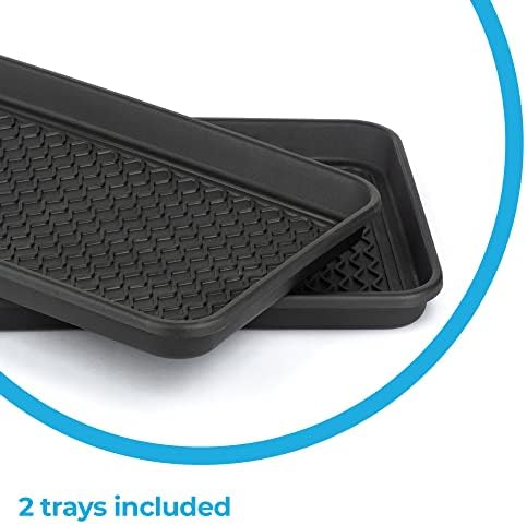 Hillington Set of 2 Boot Shoe Tray Organiser Heavy Duty Non Slip Washable Multipurpose Floor Carpet Protection Perfect For Indoor Outdoor Garden Shed Garage Door