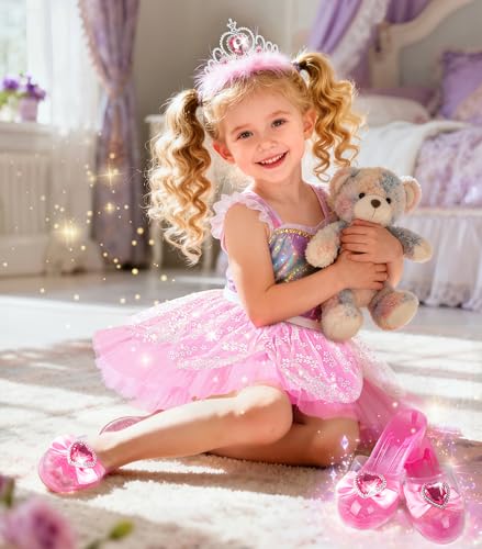 image for Jeowoqao Dress up Shoes Princess Dresses for Girls, Little Girls Princ