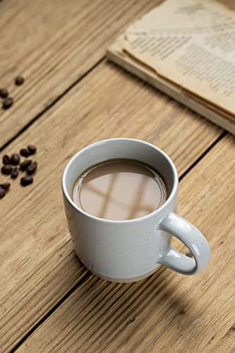 Famiware Milkyway Coffee Mugs, 12 Oz Coffee Mug Set For 4, Tea Cups With Handle For Coffee, Tea, Cocoa, Milk, Light Gray #TOP3