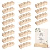 Dexpally 20 Piezas Portatarjetas De Madera, Portatarjetas De Mesa, 10 X 3 X 2 Cm Soporte De Madera Para Bodas, Fiestas Y Banquetes