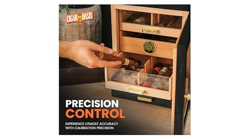 Oasis Digital/Analog Look Hygrometer and Humidity Sensor - High Precision Temperature and Humidity Monitor with Reliable Accuracy, Ideal for Care and Maintenance of Various Storage Environments - Thumbnail 3