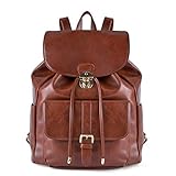Rucksack Damen Leder Braun Schulrucksäcke: Damen Elegant Rucksackhandtaschen Umhängetasche Geldbörse Rucksack Damen Mode Leder Rucksäcke, Vintage Leder Bookbag Crossbody Bag Handtasche für Reise