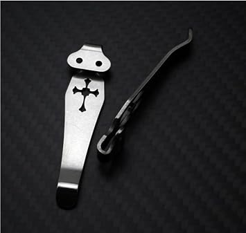 2PCS Deep Carry Pocket Clip Fits for Emerson CQC Griptilian 551 710, Custom CNC TC4 Titanium Stonewashed Back Clip DIY Replacement