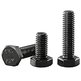 YIIFLY M10x30 Sechskantschraube, M10-1,5 Schraube,Außensechskant Maschinenschrauben, legierter Stahl der Festigkeitsklasse 12,9 DIN 933, Schwarzes Oxid, Vollgewinde,10 Stück