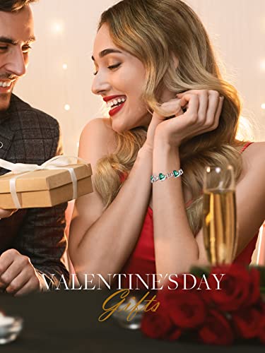 Cde Bracelets For Teen Girls Women Love Heart Bracelet White Gold Adjustable Bangle Birthday Birthstone Jewelry Gift For Friend Girlfriend Woman #TOP2