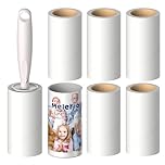 MELERIO Lint Rollers 5 Refills Full 420 Sheets with Protective Cover,1 handle with 6 Extra Sticky Lint Roller Set for Clothes, Sofa, Bed and Carpet, Lint Roller for Pet hair, Cat Hair, Dog Hair, Dust