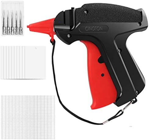 CINOTON Clothes Tagging Gun, Tag Gun Set for Clothing with 1500 pcs 2" Standard Barbs Fasteners, 6 Steel Needles, 10 pcs Labels, Garment Price Tag Gun for Yard Sale Store Warehouse Consignment Garage