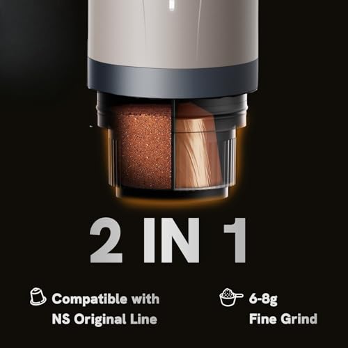 Image of Caramelly Fikapresso Pro Portable Electric Travel Espresso Maker, Built-in-heating, USB-C Rechargeable, 20-Bar Pressure Mini Coffee Machine for Grounds & Coffee Pods, Free Discovery Pack (10 Capsules)