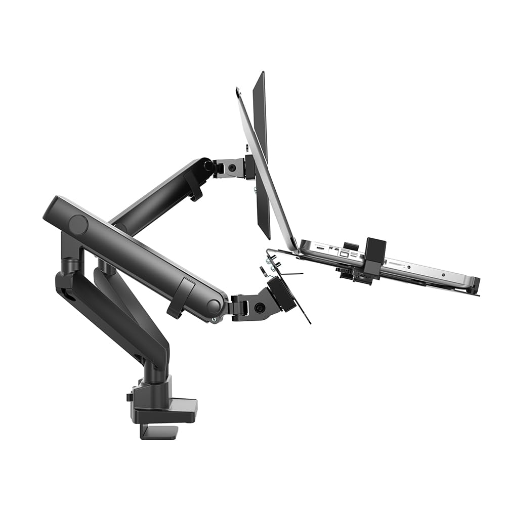 Kusport Desk clip-type removable free-rotating dual-screen monitor stand, can accommodate 13-27-inch monitor combination stand - black