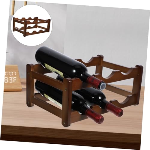 Soporte para botellas de vino de bambú moderno miniatura 6