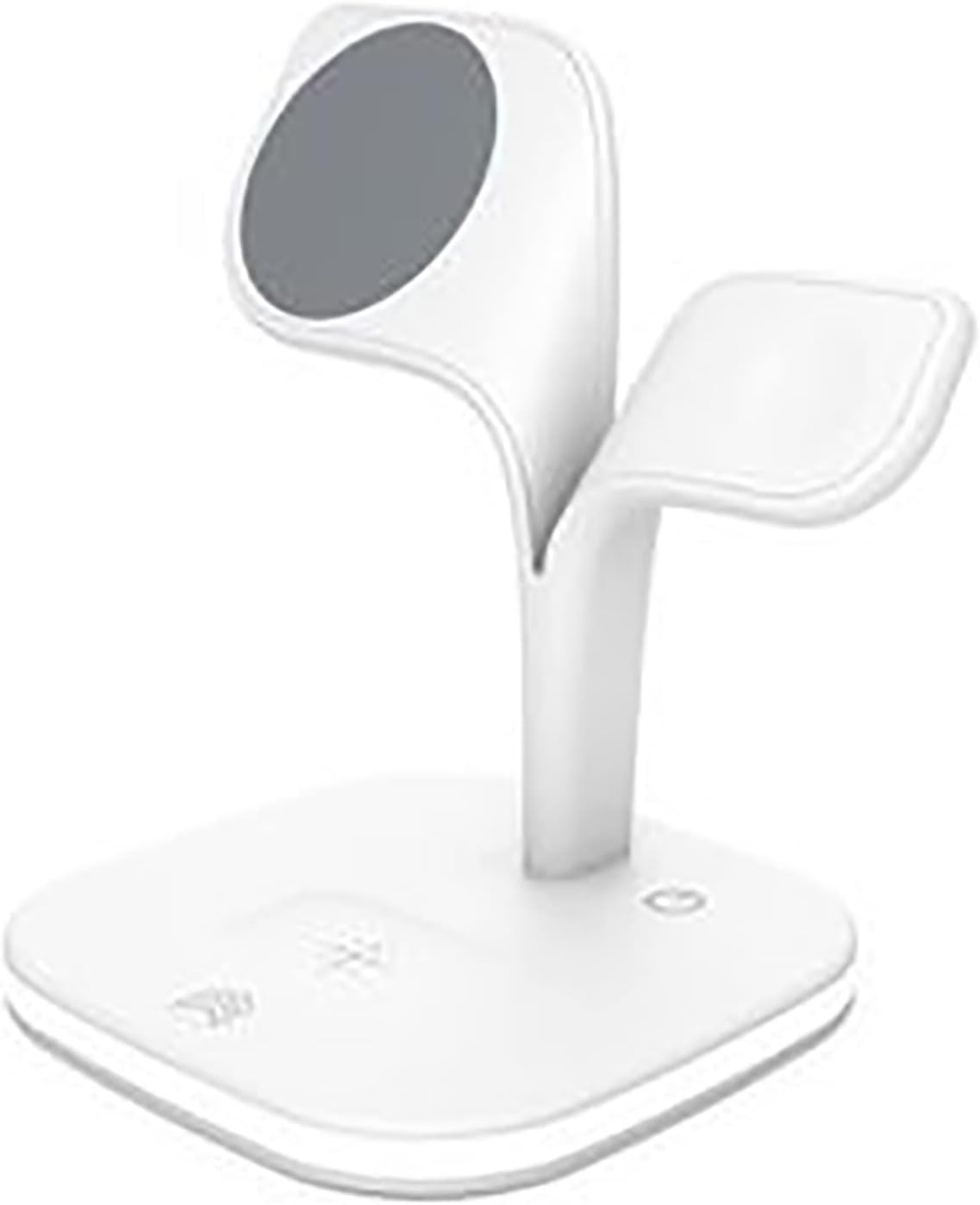 3 In 1 Wireless Charger Holder For Phone Induction Chargers Station For Watch Earphone Night Lit(Bianco)