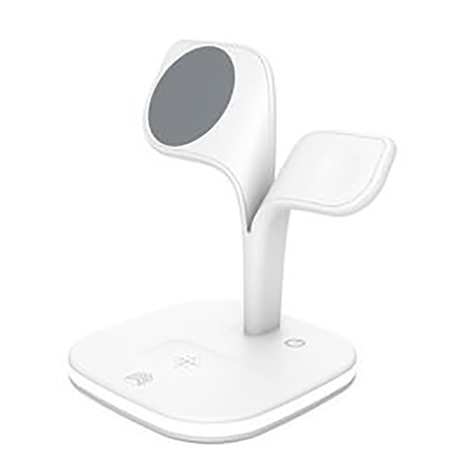 Cargador Inalambrico, Soporte de Cargador inalámbrico 3 en 1 for estación de Cargadores de inducción de teléfono for Reloj, Auriculares, iluminación Nocturna(Bianco)