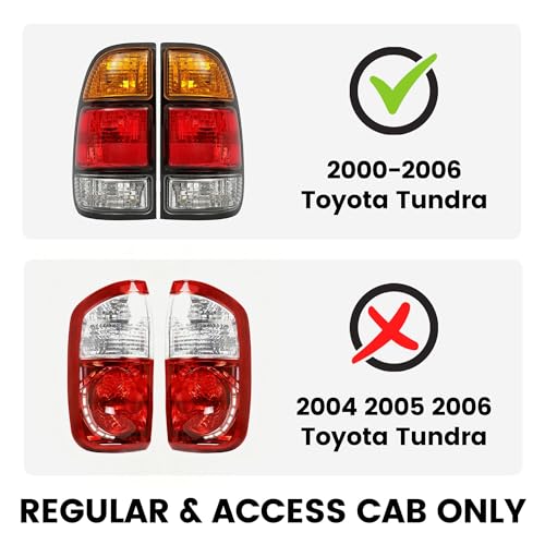 ECOTRIC Halogen Tail Light Compatible with 2000-2006 Toyota Tundra Regular/Access Cab Signal Brake Lamp Taillight Pair w/Bulbs Set of 2 Replacement for TO2800129 TO2801129 815600C010 815500C010 by ECOTRIC - Image 5