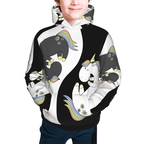 Unicorn in Yoga Kid Hoodies Boys Sweatshirts Girls Pullover with Pocket3