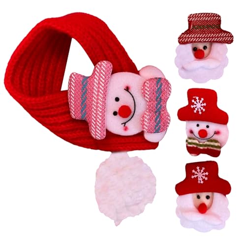 Bufandas de punto para mascotas y gatos con diseño de Papá Noel 8