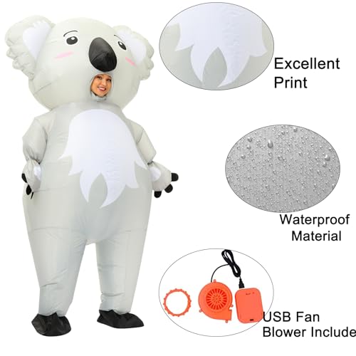 AICHLO Inflatable Koala Costume for Women Fancy Dress Jumpsuit for Party Koala Blow Up Suit by AICHLO - Used condition - Image 2