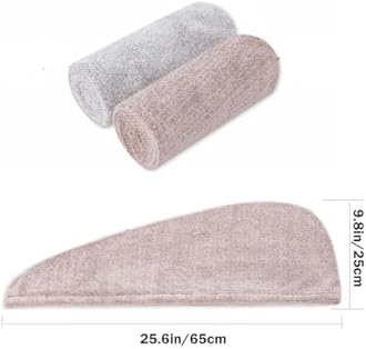 M-bestl Microfibre Turban Towel with Buttons (Pack of 2)