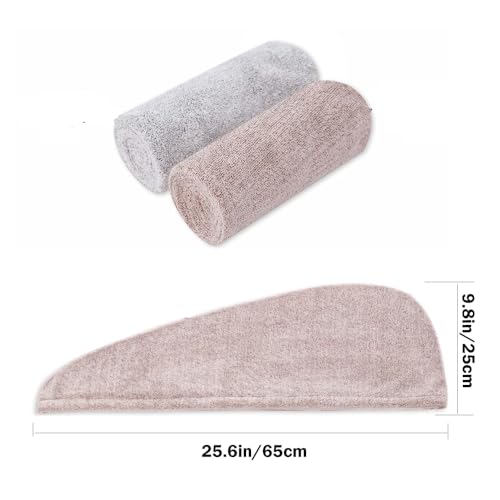 M-bestl Microfibre Turban Towel with Buttons (Pack of 2)