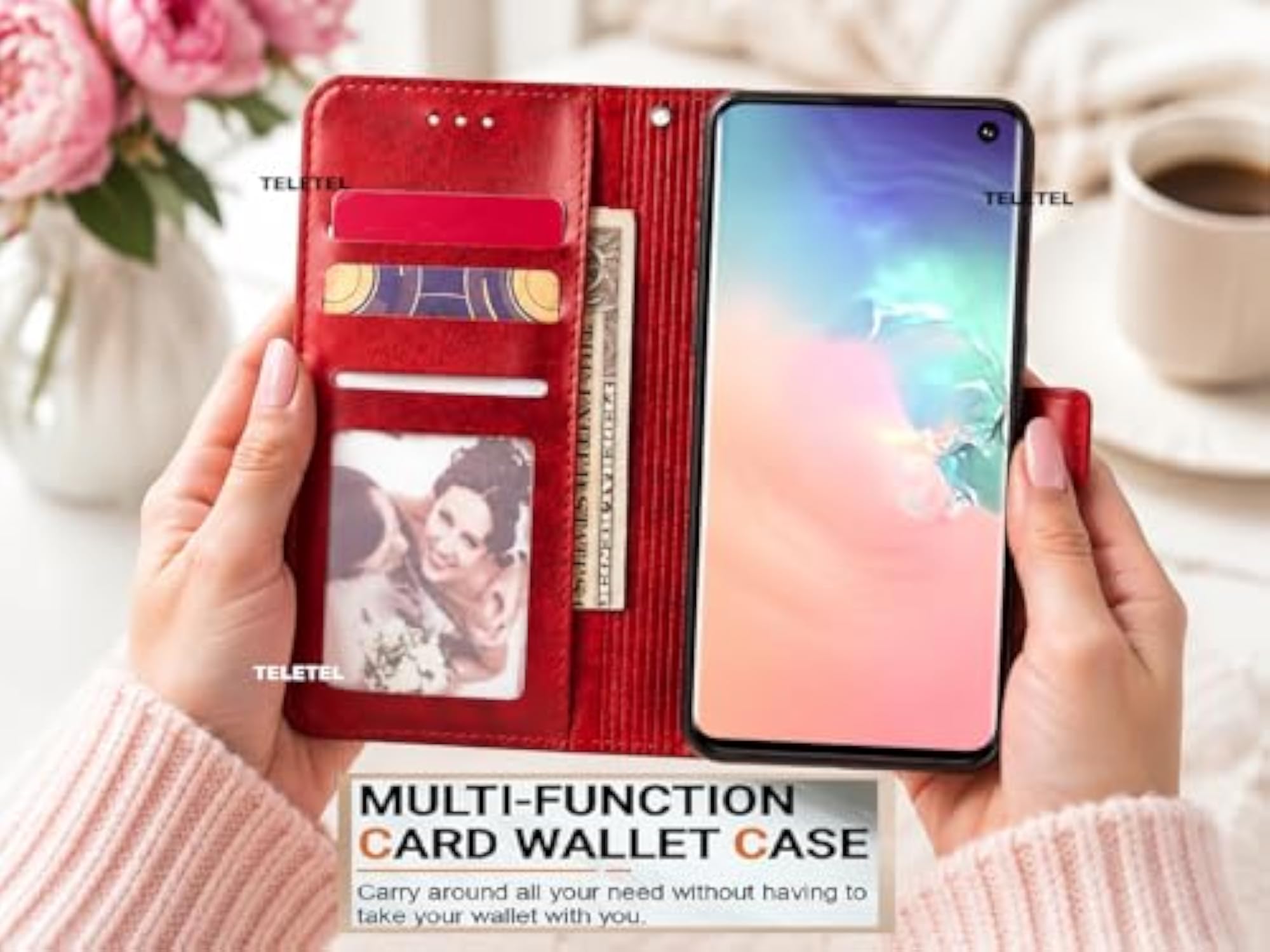 Zipper Series Flip Mobile Cover with Card & Cash Pockets