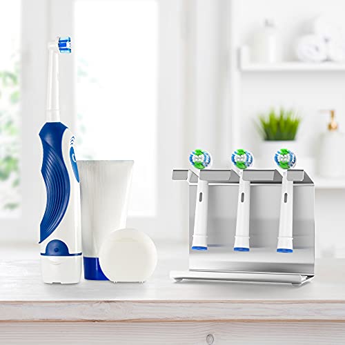 WIETRE Edelstahl Aufsteckbürsten Halter mit Auffangschale | passt für Oral-B, iO, Philips Sonicare, Waterpik, Fairywill | Zahnbürstenhalter Zahnbürstenkopf Bürstenkopf-Halterung (3er) 4