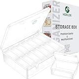 15pcs Bead Organizer Boxes, Medium Clear Plastic Storage Containers with Labels, Large Craft Case Ideal for Big Beads, Jewelry, Diamonds, Bracelets Making, Screws, Sewing, Mini Tools and Small Parts