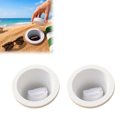 Beach Valuables Storage Container, Sand Proof Beach Safe for Phone, Wallet, Keys, Protective Keeper Case for Vacation Pool and Park Accessories, 2Pack