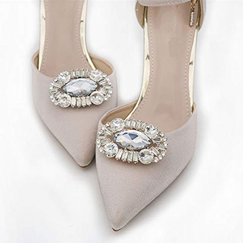 Clips à chaussures dorés orné de strass au design raffiné de mariage