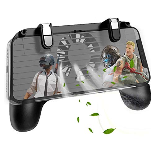 PUBG Mobile Game Controller, VOKOO 4-in-1 Upgrade Version Gamepad Shoot and Aim Trigger Phone Cooling Pad Power Bank for Android & iOS Fortnite/Knives Out, 2000mAh