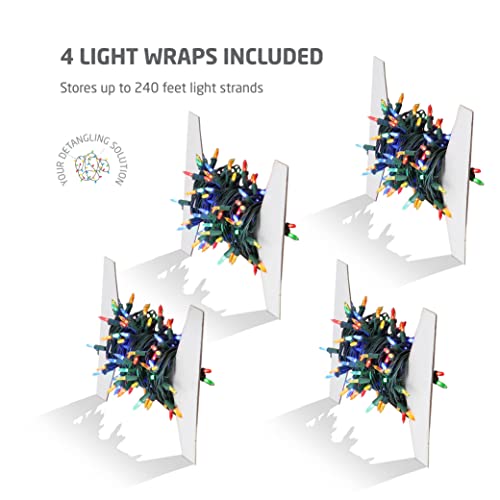 ZOBER-Christmas-Light-Storage-Wraps-Plastic-Set-of-4-to-Store-Up-to-800-Holiday-Christmas-Lights-Bulbs-Cardboard