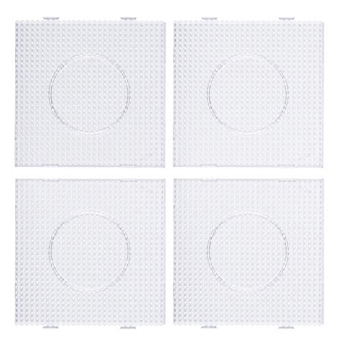 EVORETRO Große quadratische Sicherungsperlen - 4 Stück transparente Kunststoff-Stecktafeln für Kinder zum Basteln von Perlen, 150 cm Cover