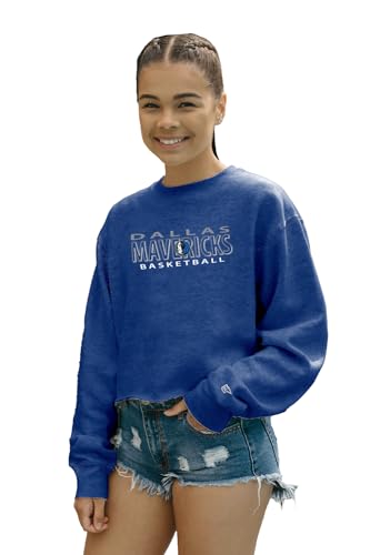 Blue 84 Dallas Mavericks NBA Officially Licensed Women's Cropped Crewneck Sweatshirt Team Color, X-Large