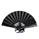 鉄扇 護身用 オールチタン合金 扇子 丈夫 古代 チタン 金属 手持ち 和風扇子 金属 武道 努力 防御的な ポータブル 太極拳のスチールフレーム 男性 折り畳み置物 インテリア おしゃれ (10インチ 黒金散り鋼製親骨 シルクカバー付き)