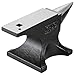 VEVOR Single Horn Anvil, 55lbs Cast Steel Anvil, High Hardness Rugged Round Horn Anvil for Blacksmiths, with Large Countertop and Stable Base, Metal Working Tool for Metal Bending, Shaping, Twisting