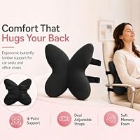 FoKon Memory Foam Lumbar Support Pillow,Back Support for Office Chair,Back Pillow for Chair,Ergonomic Lower Back Cushion for Desk Chair,Computer Chair,Gaming Chair and Car Seat,Washable Cover(Black) — image 3