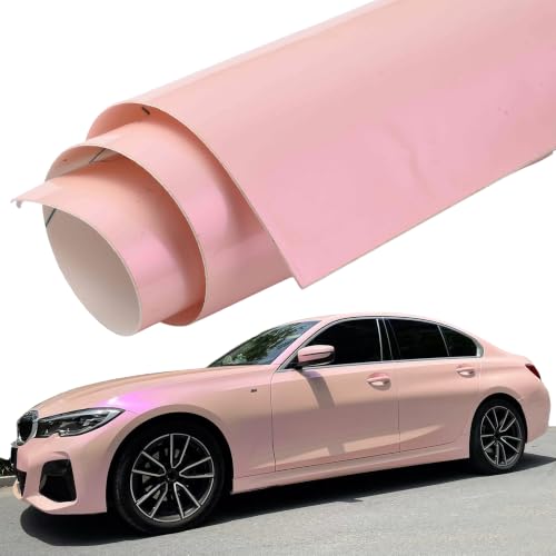 Image of Rouge Pink to Charming Purple Glossy Chameleon Vinyl Wrap Color Change DIY Vehicle Vinyl Film, 59.84 inch x 78.74 inch