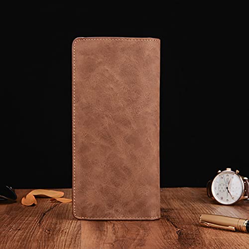 Men's Bifold Leather Breast Pocket Card Holder Purse Suit Long Wallet Checkbook4