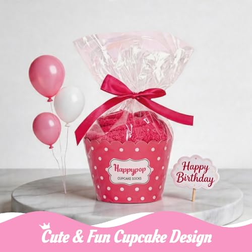 Image of HAPPYPOP Birthday Gifts Ideas for Women - January February March Birthday Socks in Pink