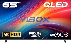 Vibox 65" 4K QLED Smart TV | WebOS | 3x HDMI, 2x USB | Wall Mount Compatible | Gesture Remote with Streaming Controls
