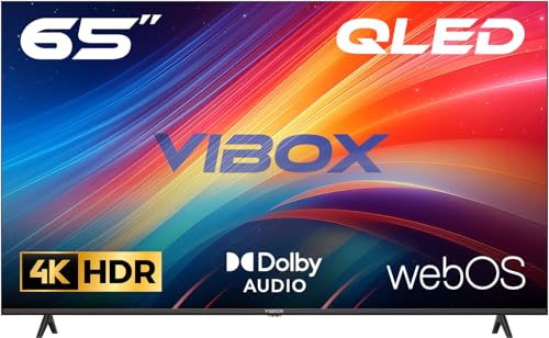 Vibox 65" 4K QLED Smart TV | WebOS | 3x HDMI, 2x USB | Wall Mount Compatible | Gesture Remote with Streaming Controls