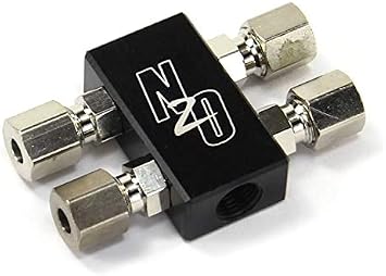 Nitrous Outlet Compact 2 In 4 Out Distribution Block w/compression fittings and sensor port.